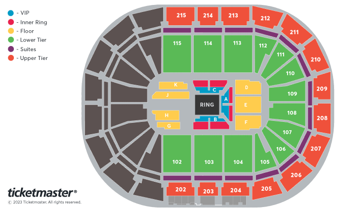 Misfits Boxing - Premium Packages Seating Plan at Manchester Arena