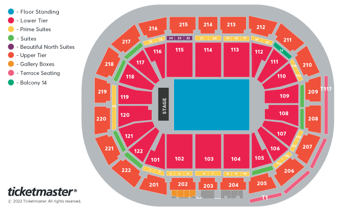 Niall Horan - Premium Package - Beautiful North Seating Plan at Manchester Arena