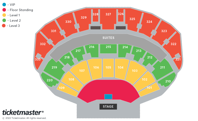 Niall Horan Seating Plan at First Direct Arena