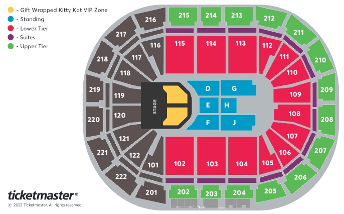 Girls Aloud Seating Plan at Manchester Arena