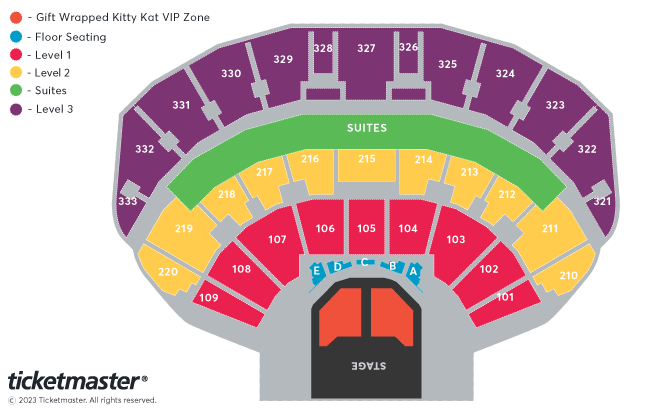 Girls Aloud Seating Plan at First Direct Arena