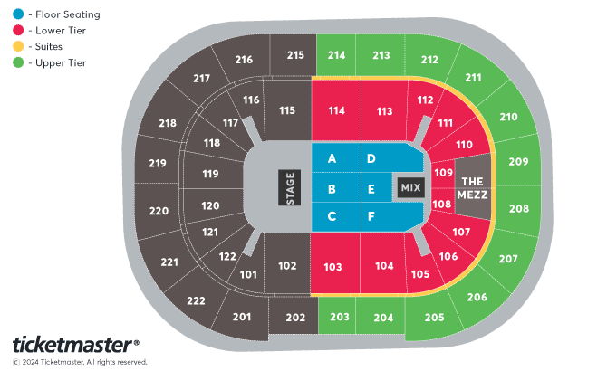 Toto Seating Plan at Manchester Arena