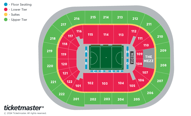 Vitality Netball Horizon series Seating Plan at Manchester Arena