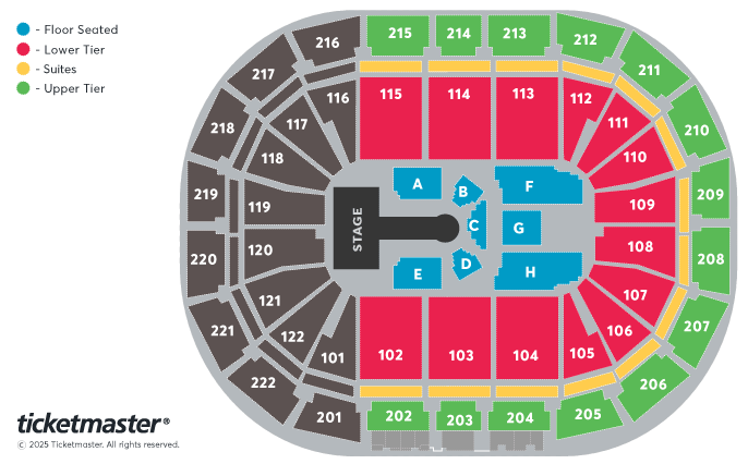 The National Lottery's Team GB Homecoming Seating Plan at Manchester Arena