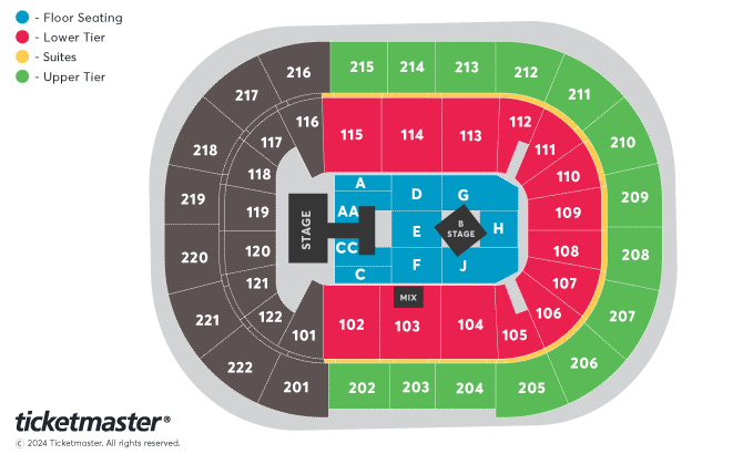 Kylie - Tension Tour Seating Plan at Manchester Arena