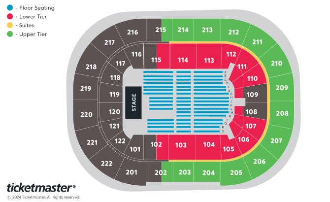 2025 BETMGM PREMIER LEAGUE DARTS Seating Plan at Manchester Arena