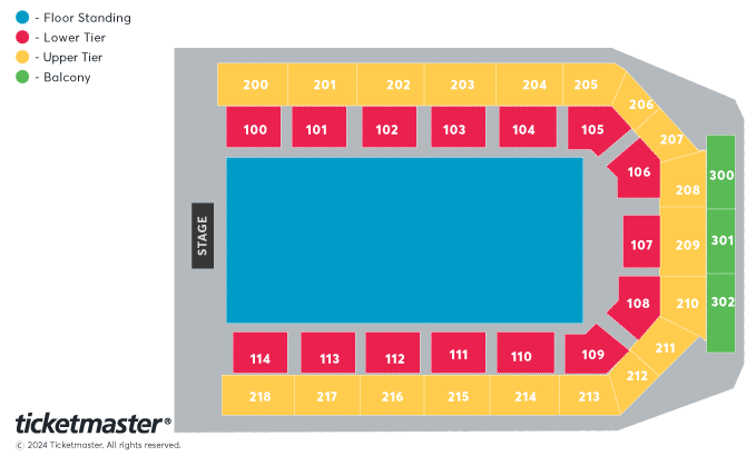 Clubland Seating Plan at Utilita Arena Newcastle