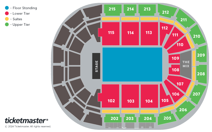 Clubland Seating Plan at Manchester Arena