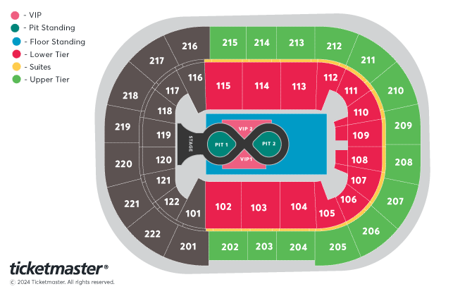 Katy Perry - The Lifetimes Tour Seating Plan at Manchester Arena