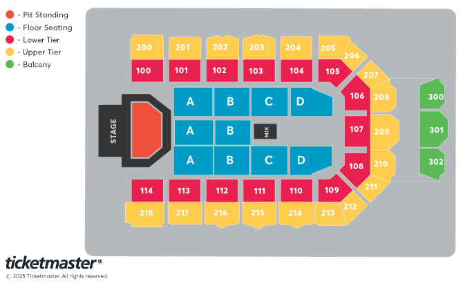 Five Seating Plan at Utilita Arena Newcastle