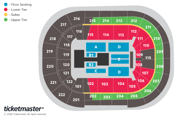 Taemin Seating Plan at Manchester Arena