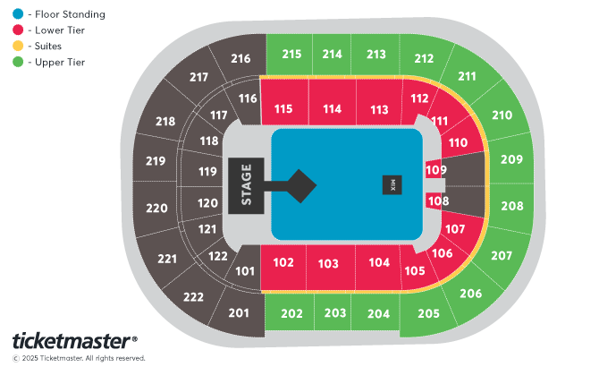 Volbeat: Greatest Of All Tours Seating Plan at Manchester Arena