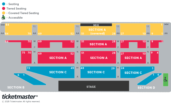 Venue seating chart for David Gray for reference only