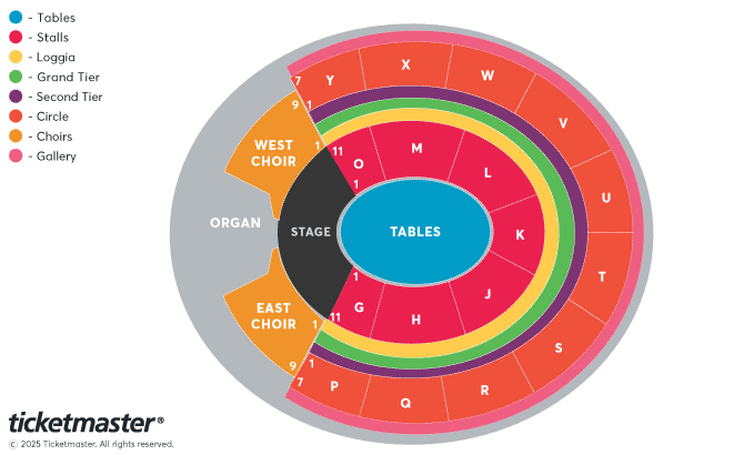 10 Years of Choose Love Seating Plan at Royal Albert Hall