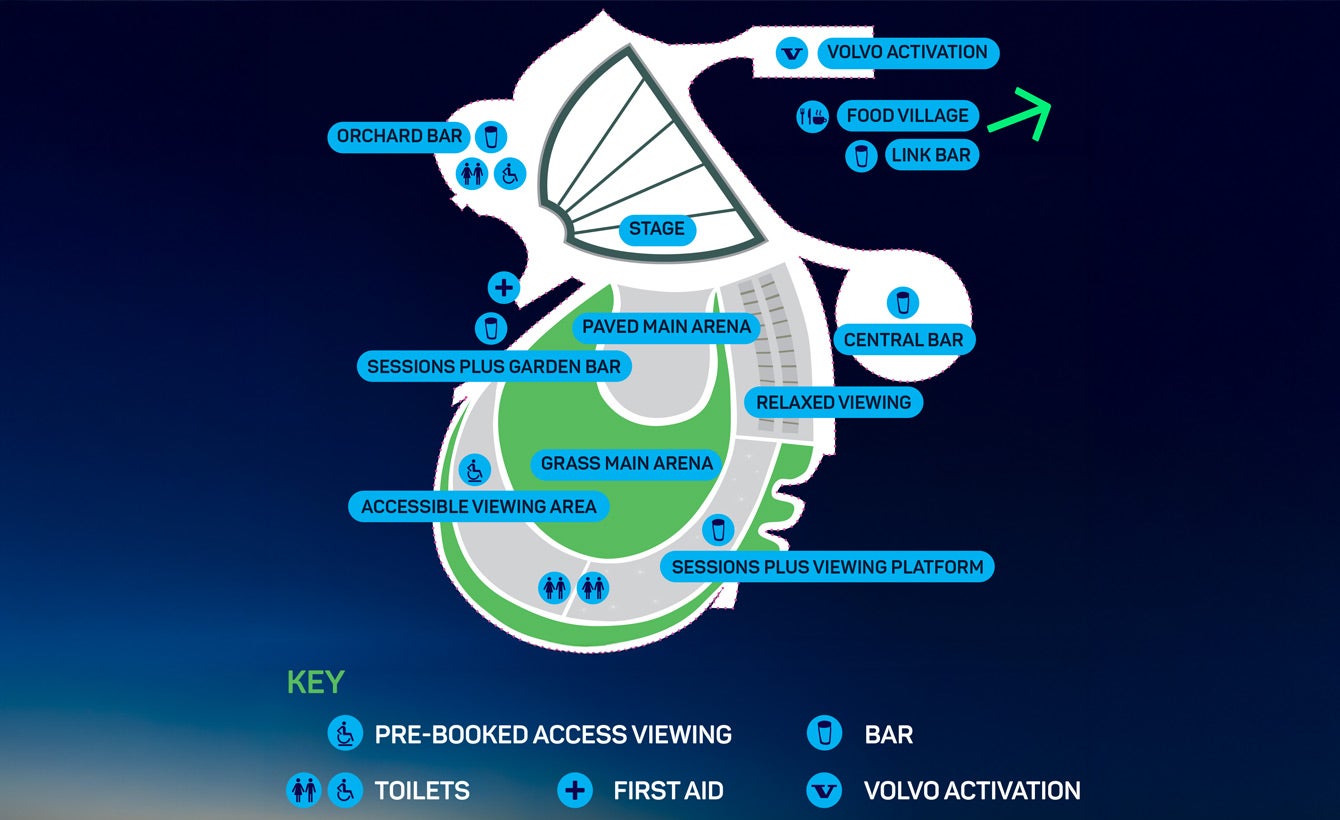 Venue seating chart for Eden Sessions for reference only