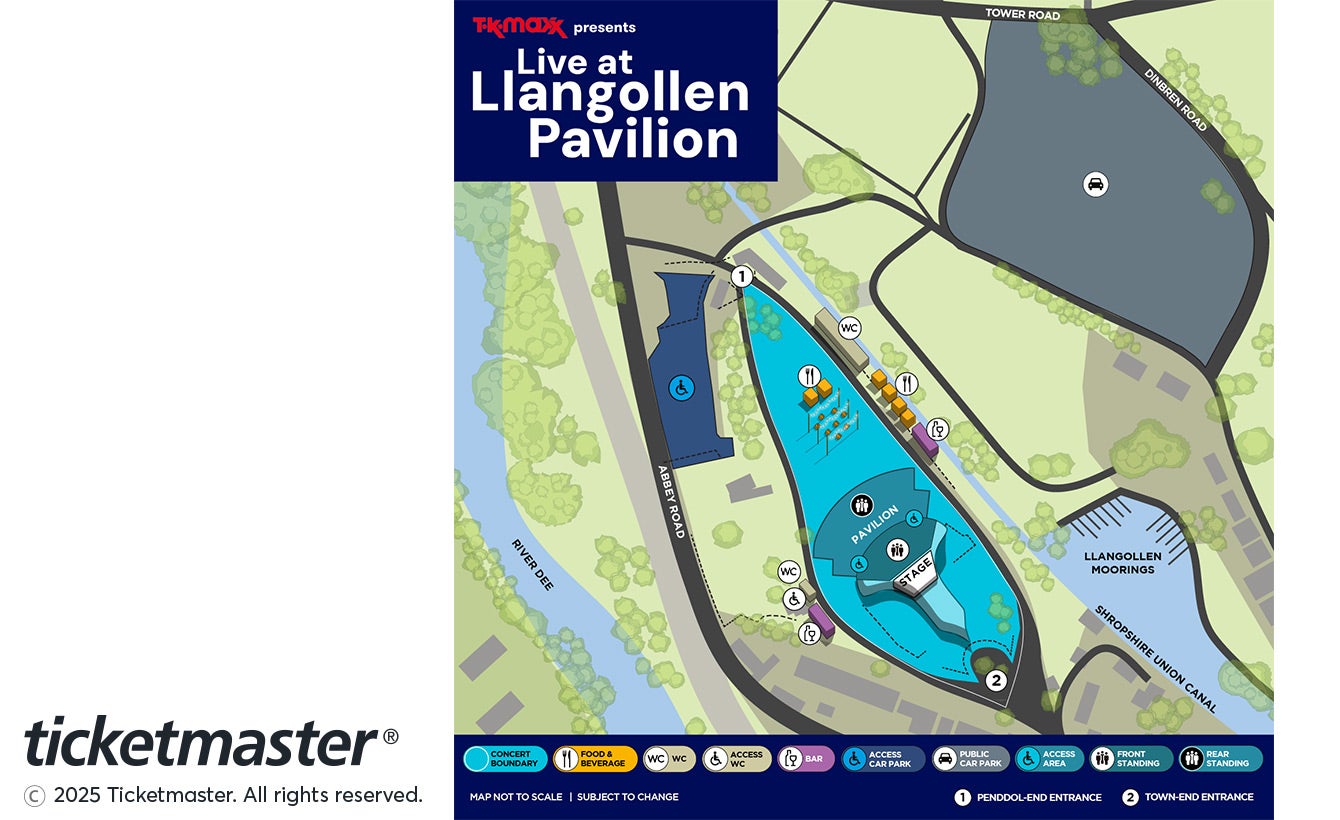 Seat map - Live at Llangollen, Llangollen Pavilion