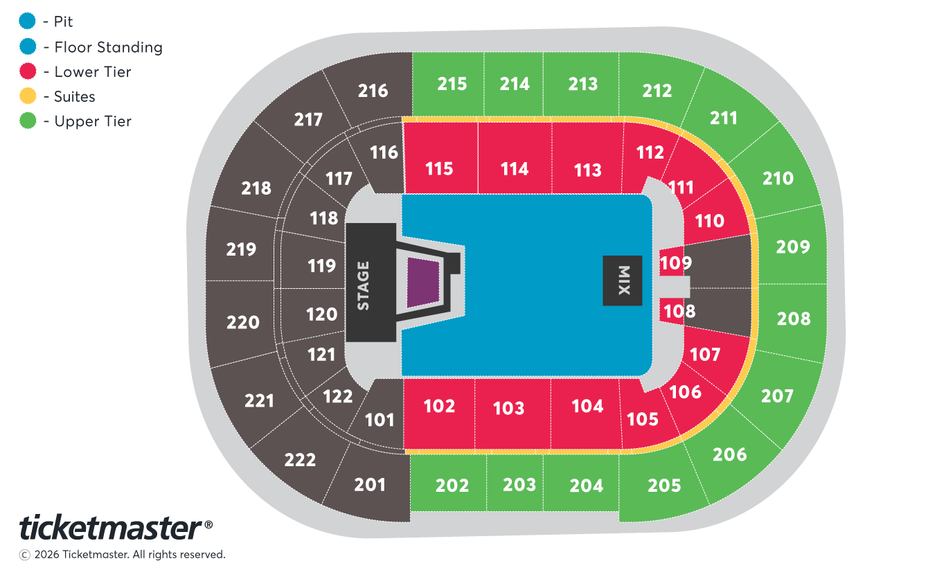 Noah Kahan - The Great Divide Tour Seating Plan at Manchester Arena