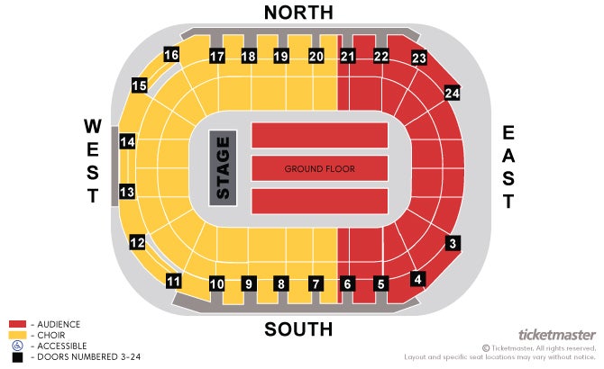 Peace Proms Seating Plan at Odyssey Arena