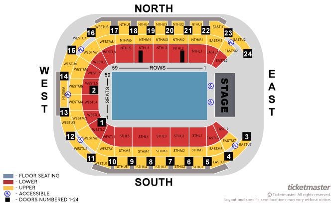 Rick Astley Seating Plan at Odyssey Arena