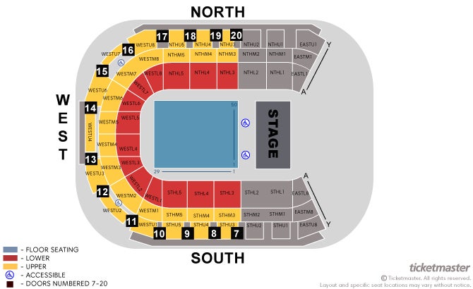 The Vamps Seating Plan at Odyssey Arena