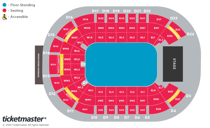 blink-182 - Tour 2023 Seating Plan at Odyssey Arena