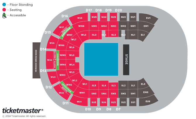 Sugababes Seating Plan at Odyssey Arena