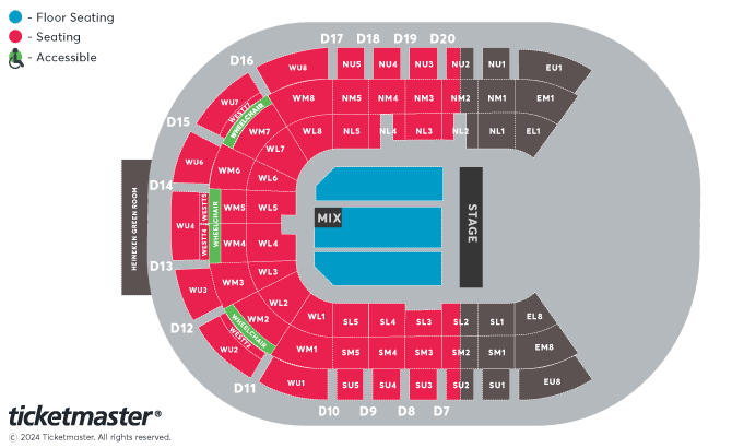 The 2024 Comedian's Comedy Seating Plan at Odyssey Arena