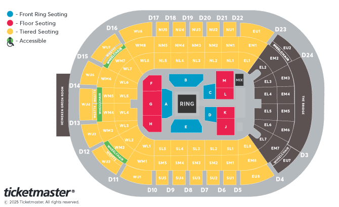 Point of Pride - Crocker V Donovan Seating Plan at Odyssey Arena