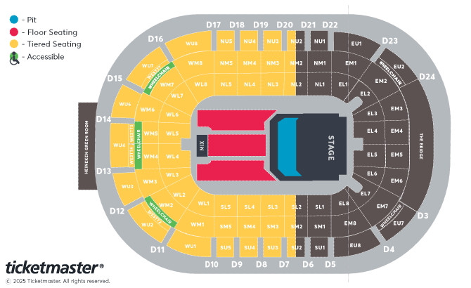 Five Seating Plan at Odyssey Arena