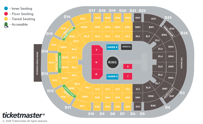 PFL Europe Belfast Seating Plan at Odyssey Arena