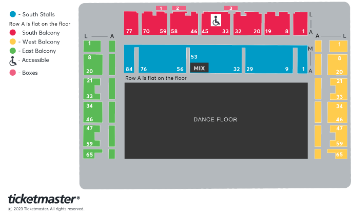 Majestic Dance Tournament Seating Plan at The Brighton Centre