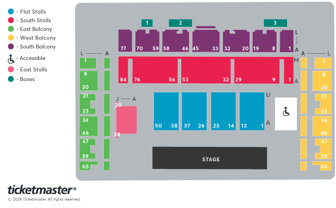 Perfectly George Seating Plan at The Brighton Centre