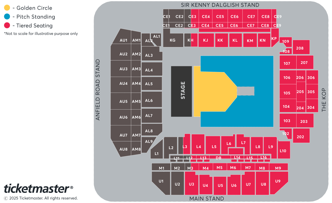 Venue seating chart for Zach Bryan for reference only