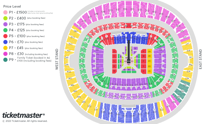 AEW ALL IN Seating Plan at Wembley Stadium