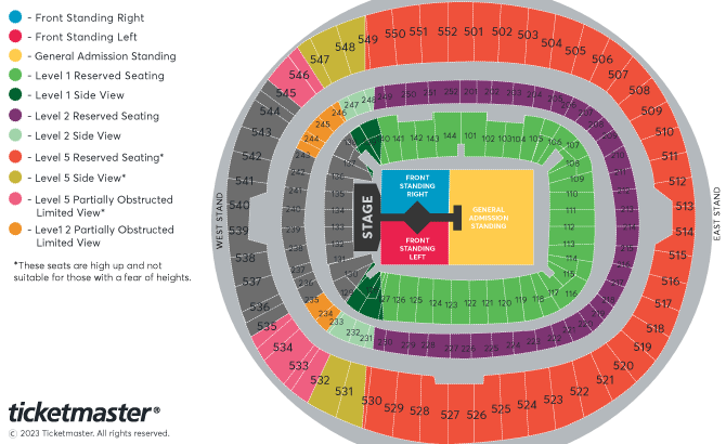 Taylor Swift | The Eras Tour Seating Plan at Wembley Stadium