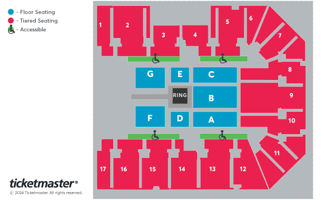 WWE LIVE - #WWEBIRMINGHAM Seating Plan at Resorts World Arena