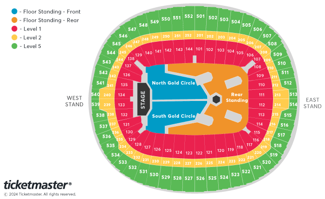 Dua Lipa - Radical Optimism Tour Seating Plan at Wembley Stadium