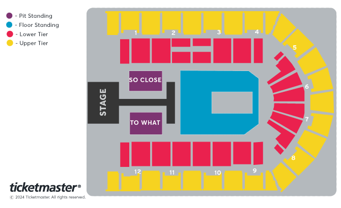 Tate McRae: Miss Possessive Tour Seating Plan at Utilita Arena Birmingham