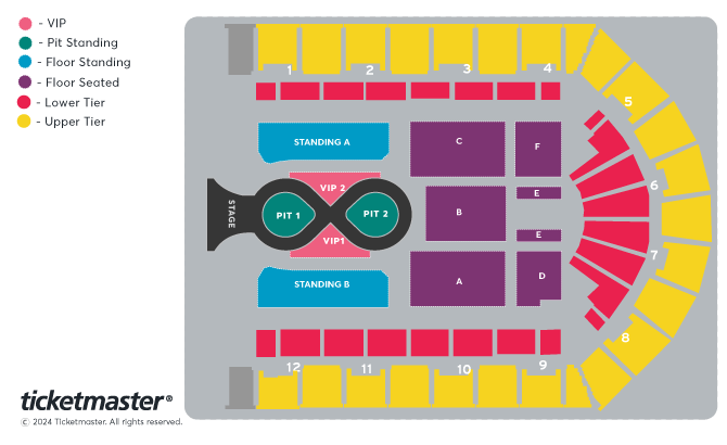 Katy Perry - The Lifetimes Tour Seating Plan at Utilita Arena Birmingham