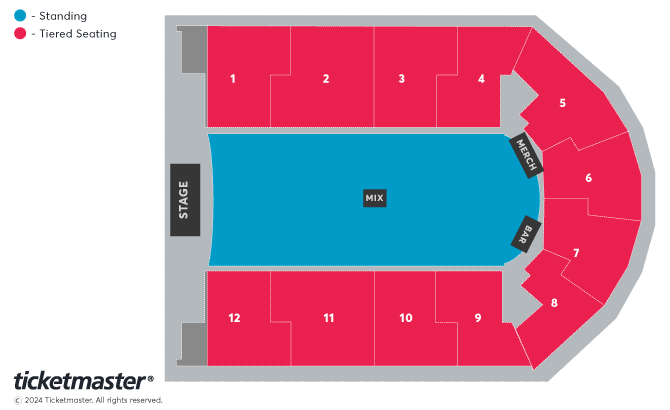 Nelly with Eve & Special Guests: Where The Party At Tour Seating Plan at Utilita Arena Birmingham