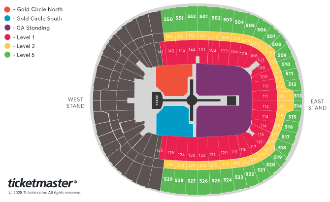 The Weeknd: After Hours Til Dawn Tour Seating Plan at Wembley Stadium