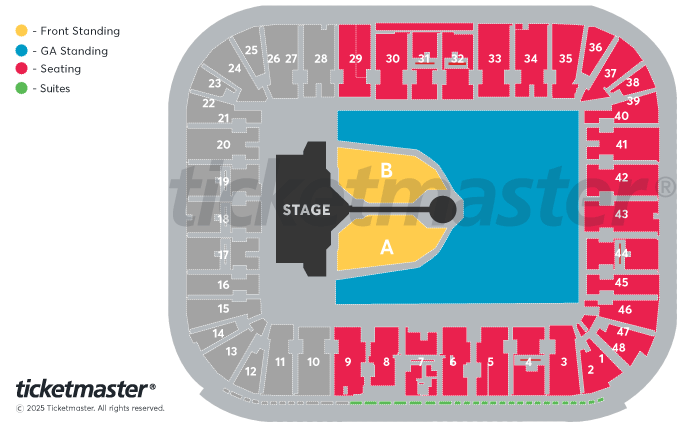 TAKE THAT - THE CIRCUS LIVE - Summer 2026 Seating Plan at St Marys Stadium Southampton