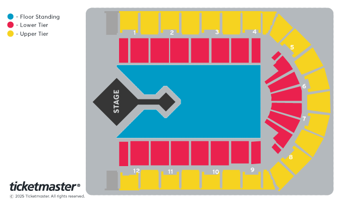 Dave - the Boy Who Played the Harp Tour Seating Plan at Utilita Arena Birmingham