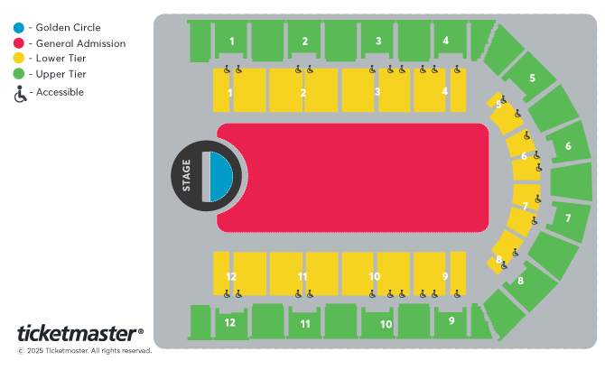 5 Seconds of Summer Seating Plan at Utilita Arena Birmingham