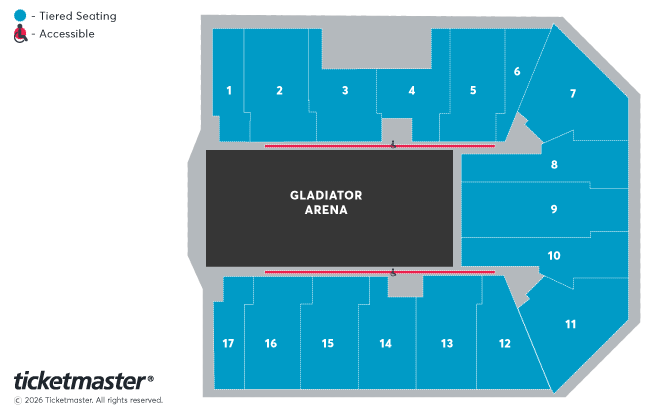 Gladiators Live Seating Plan at bp pulse LIVE